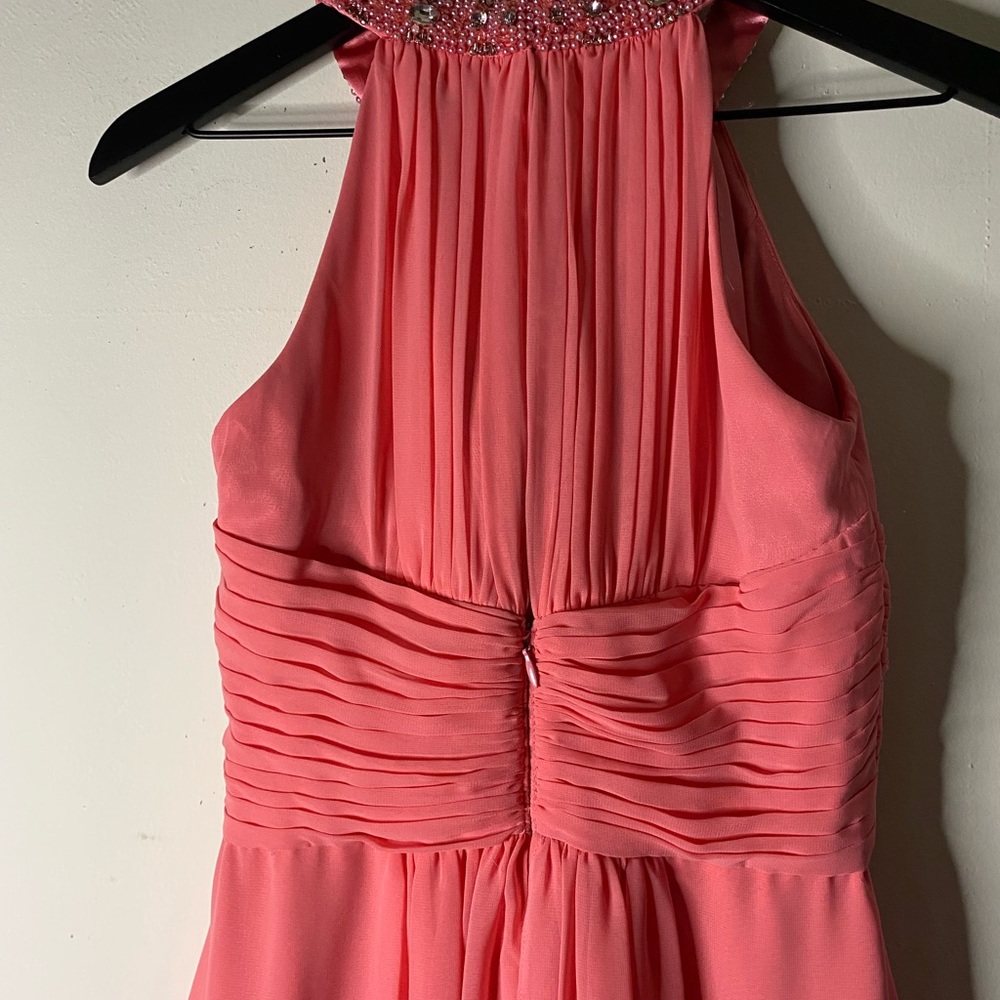 Eliza J Pink Embellished Neck Layered Chiffon Dress - Picture 6 of 10